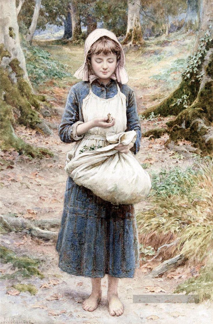Country fille par Henry James Johnstone britannique 05 Impressionist Peintures à l'huile